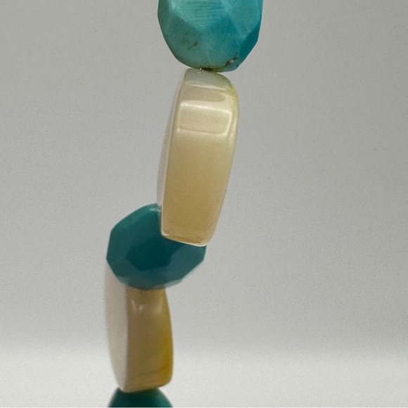 Turquoise & Shell Beaded Necklace – 16” Double Strand - Picture 9 of 10